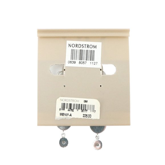 New Mars and Valentine Vintage Sterling Silver Pearl Rose Crystal Dange Earrings - Picture 4 of 8